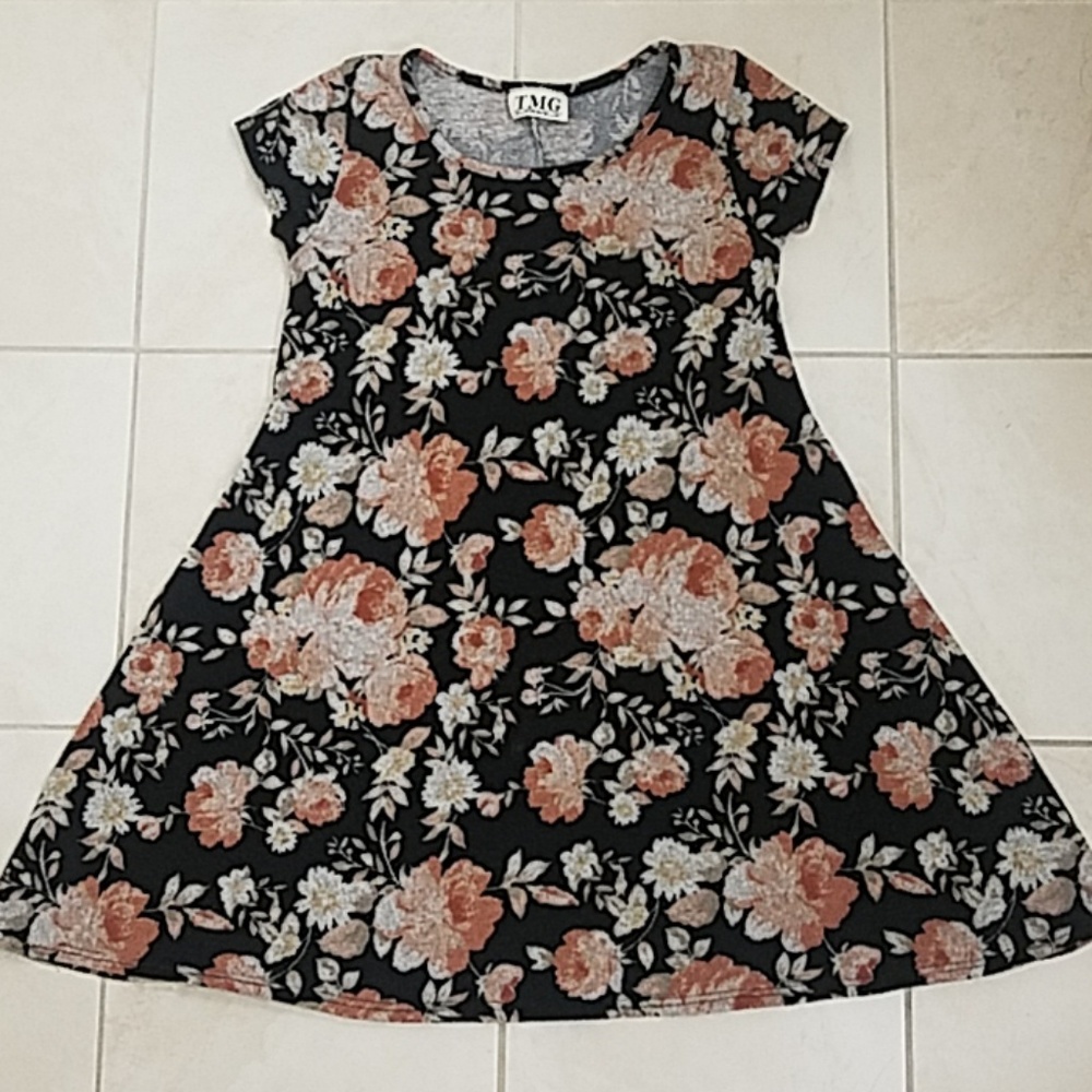 TMG made in the USA black vintage floral dress